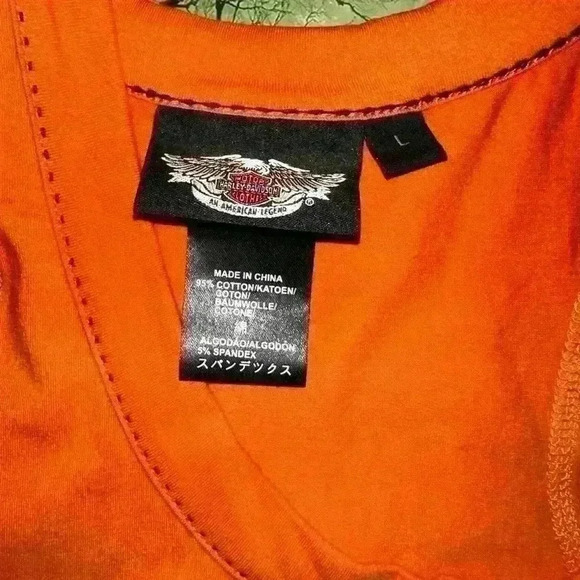 Harley-Davidson Orange Racerback Gem Tank - Picture 7 of 8